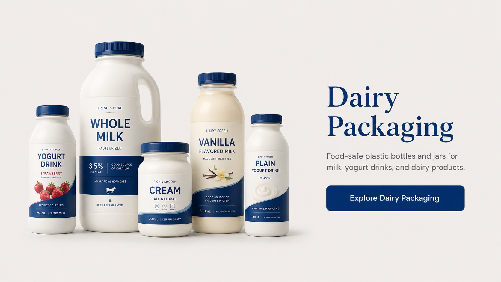 Dairy plastic packaging