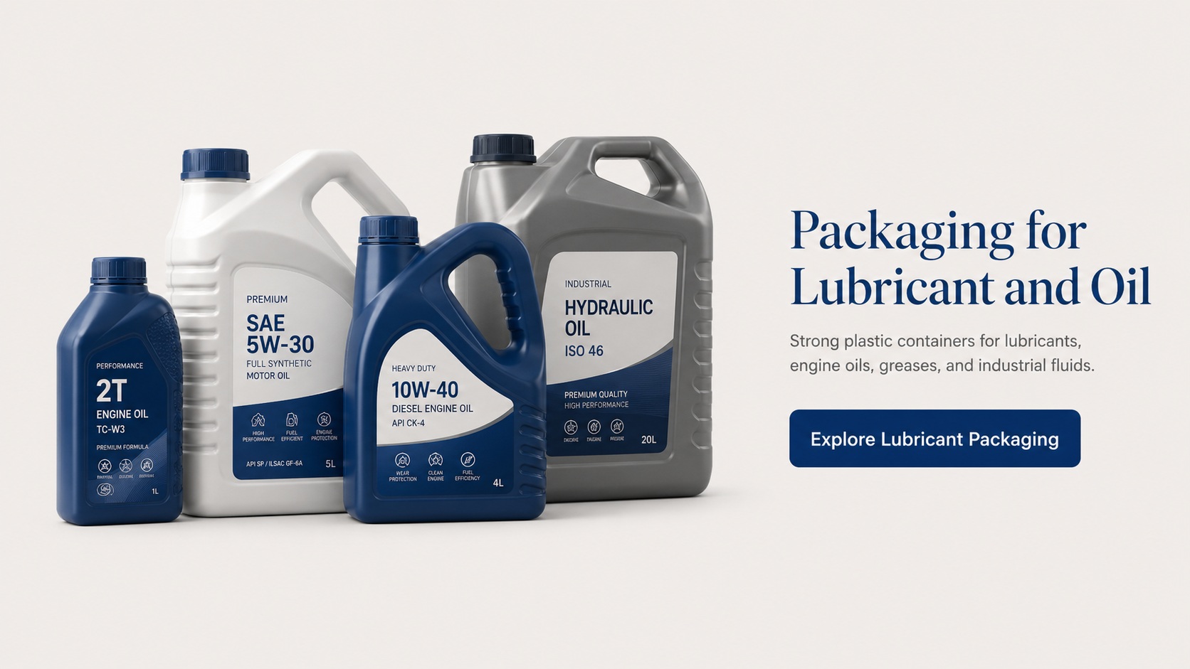 Lubricant and oil plastic packaging