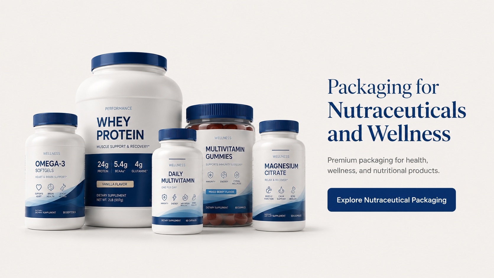 Nutraceutical packaging manufacturer in Ahmedabad by JADE Polymers