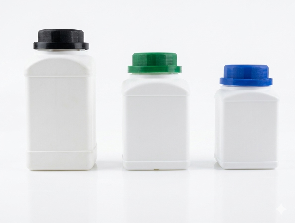 HDPE PB square bottle manufacturer in Ahmedabad by JADE Polymers